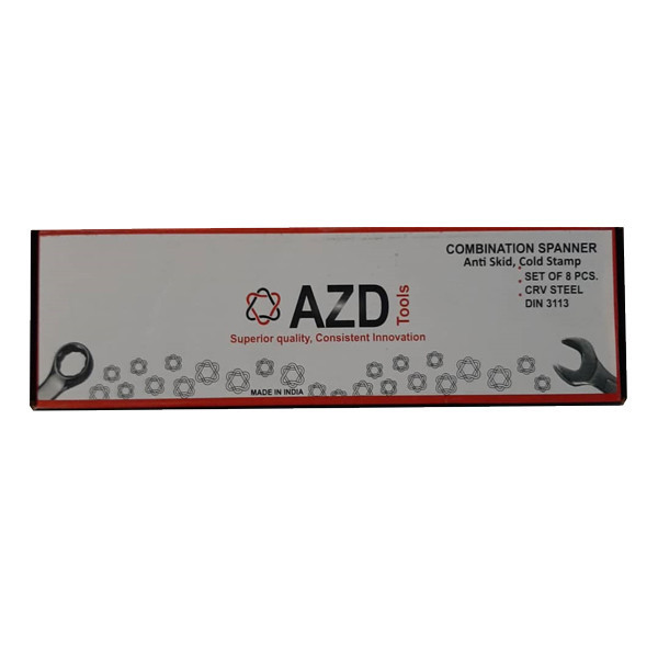 آچار یکسر تخت یکسر رینگی ای زد دی مدل A008 مجموعه 8 عددی